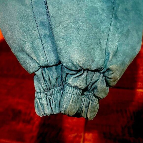 Vintage SKEA Turquoise 80’s Suede Lined Ski Jacket Women’s Puffy Shoulders Sz 8 - Picture 4 of 16